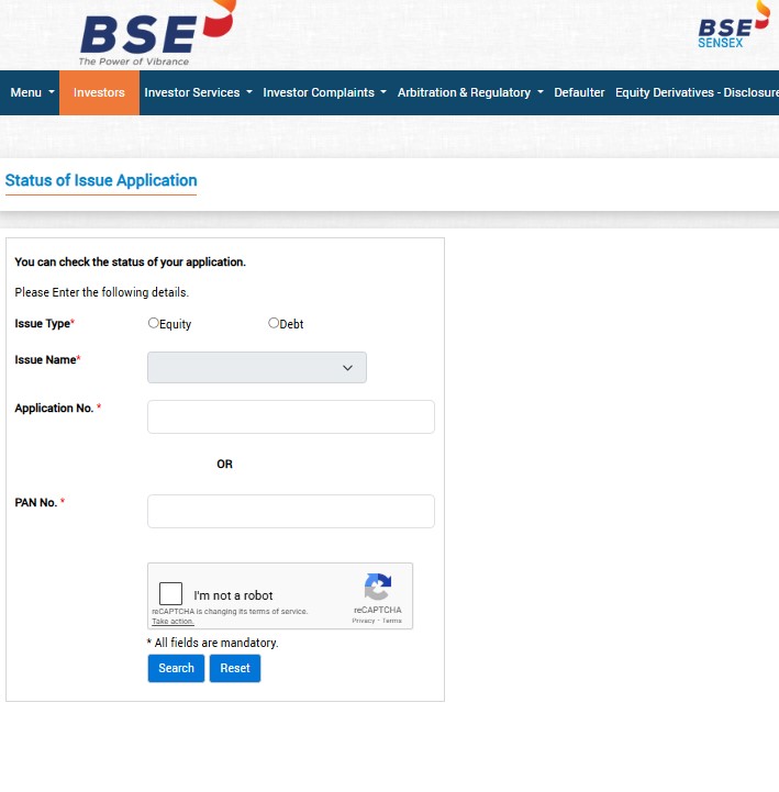 check IPO allotment on BSE step by step
